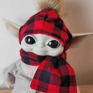 2 pc Hat & Scarf set for 11" The Child baby yoda LIFESIZE SIDESHOW Grogu Buffalo